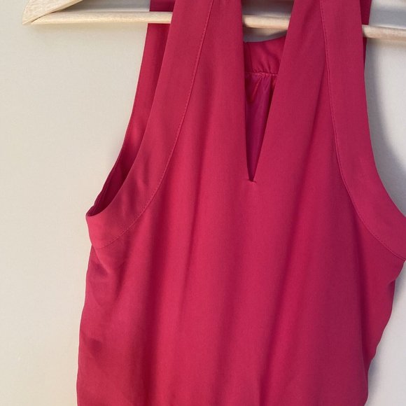 Suzy Shier Hot Pink Sleveless Tank Top Blouse with Silver Buttons XS - Picture 10 of 12